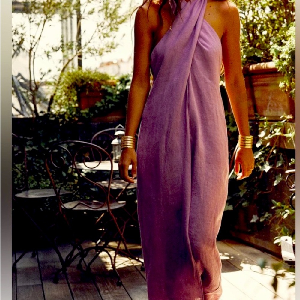 NWT: Zara Linen Halter Dress sz small